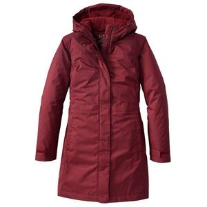 NEW LL Bean Women's Winter Warmer Hooded Coat in Deep Rosewood Maroon Sz 1X $170